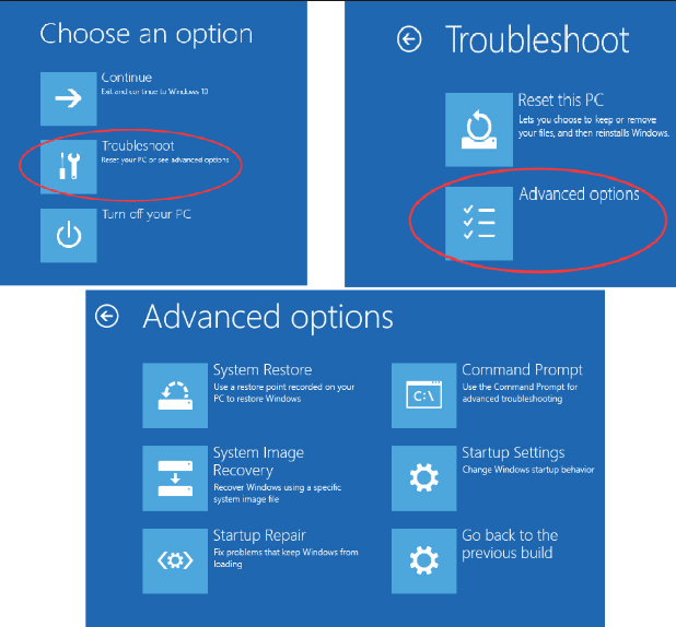 how to fix blue screen with command prompt windows 10