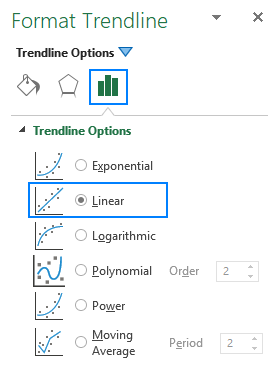 excel trendline arrow