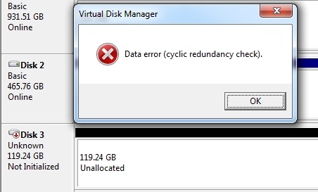 Data Cyclic Redundancy Check Error