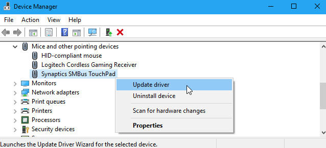 Update the Touchpad Driver