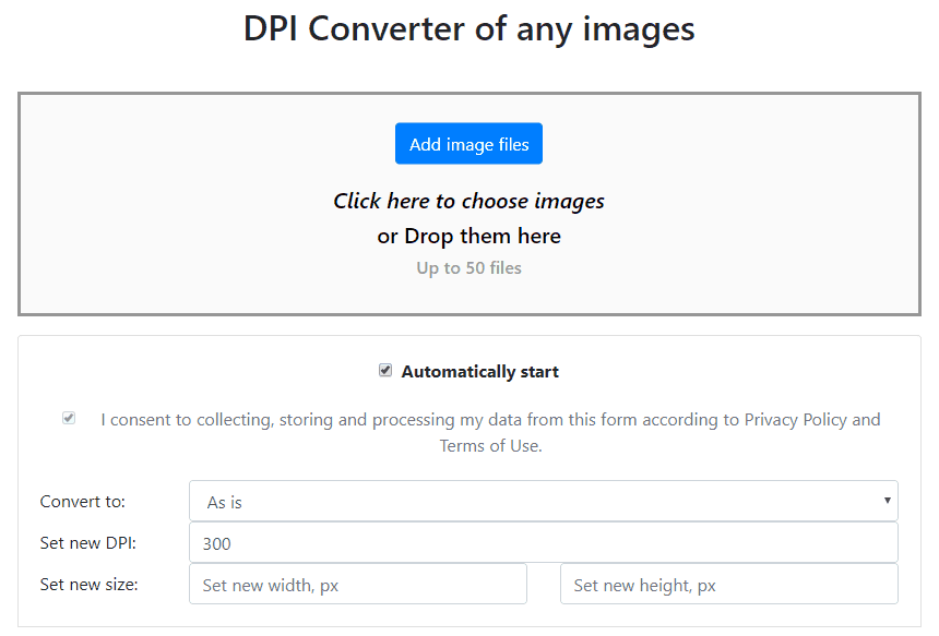 Using an online DPI calculator