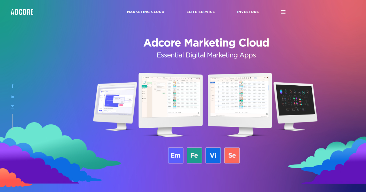 Adcore landing page