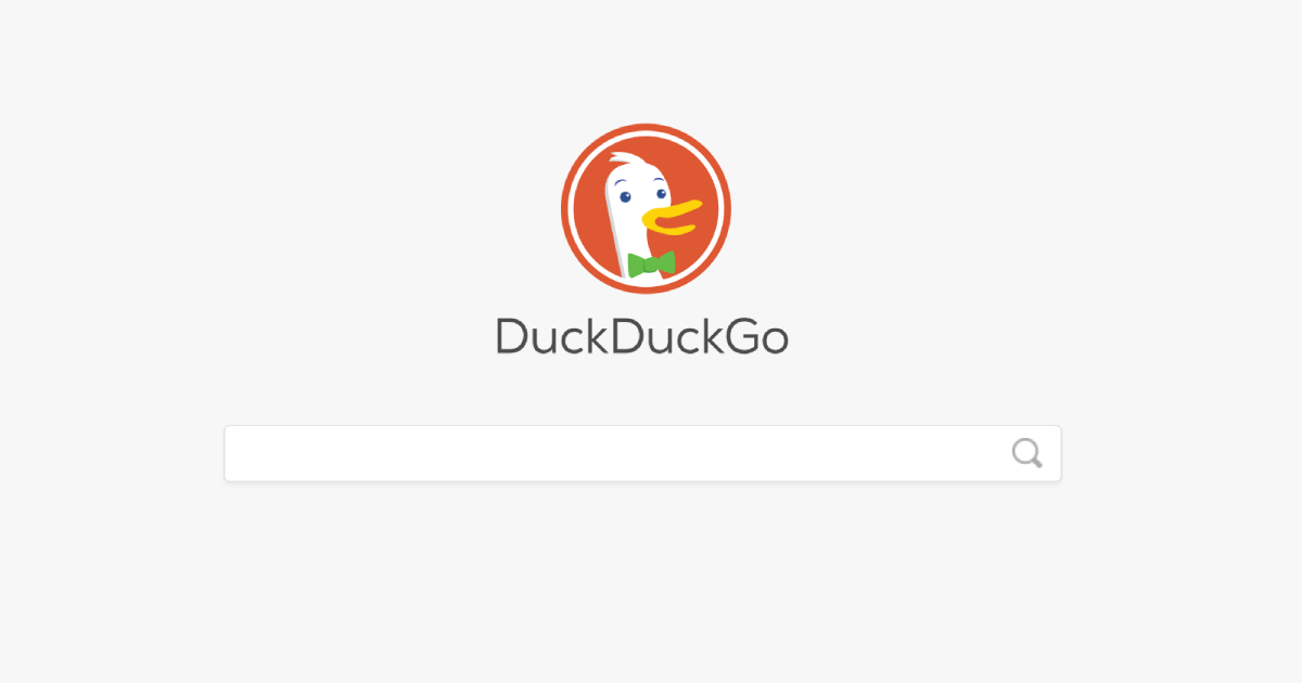 DuckDuckGo landing page