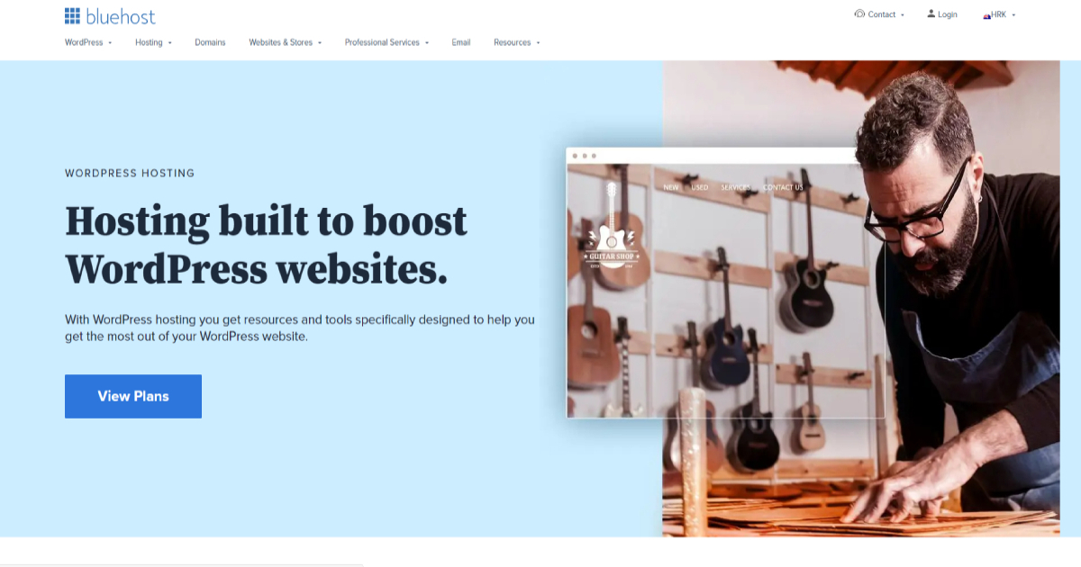 Bluehost landing page layout