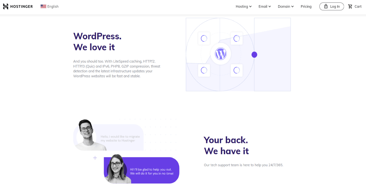 Hostinger landing page