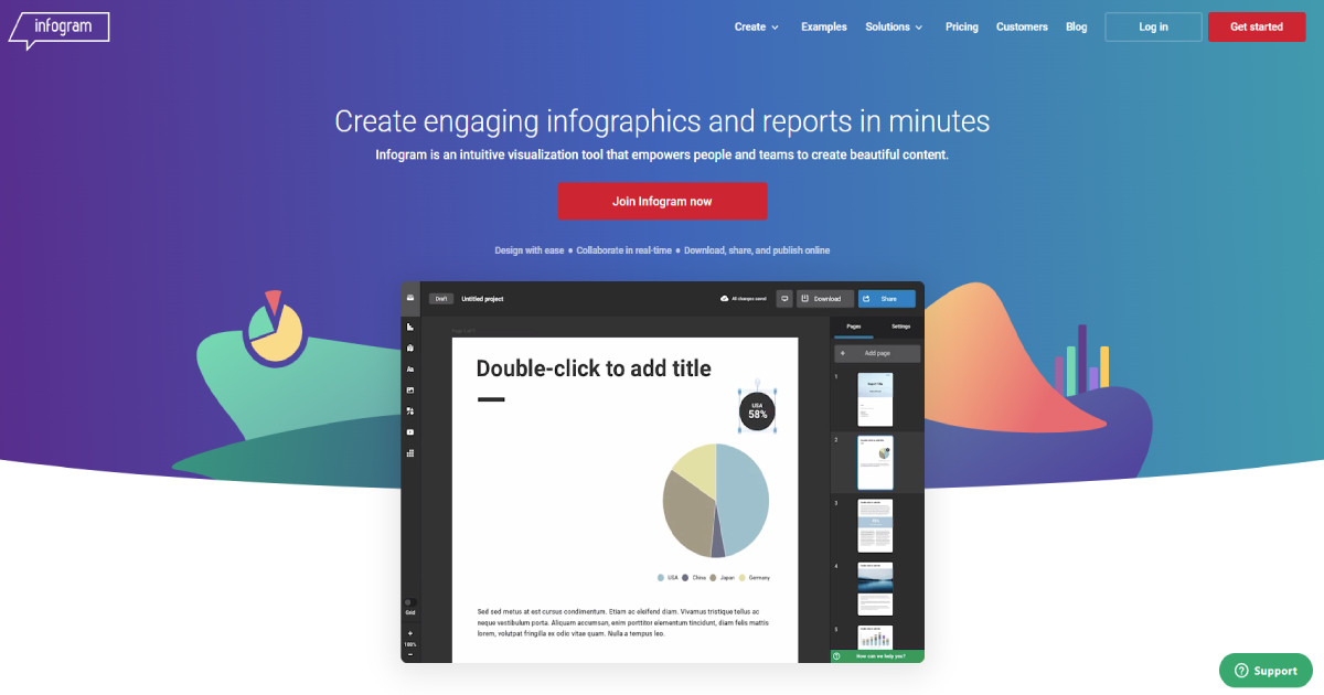 Infogram landing page