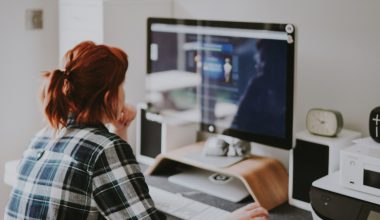 Woman looking at computer screen