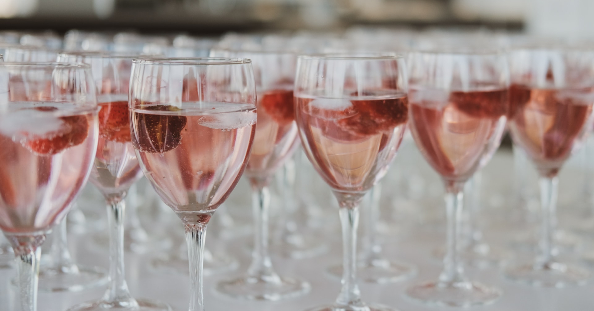 Glasses of Rose wine