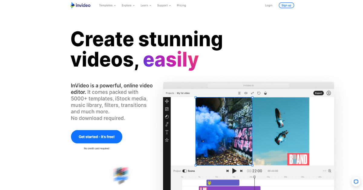 InVideo landing page