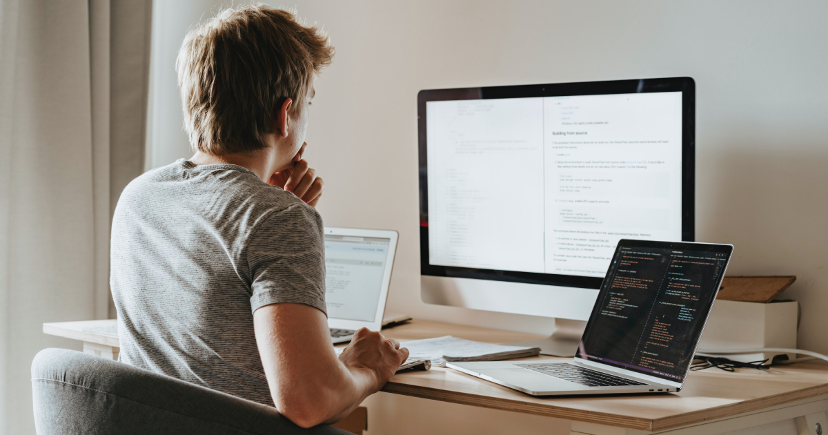 Man using computer