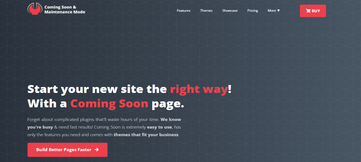 Coming Soon Maintenance Mode landing page