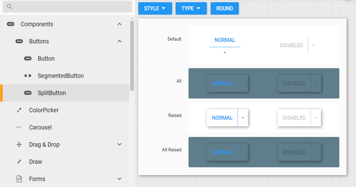 Sencha button layout