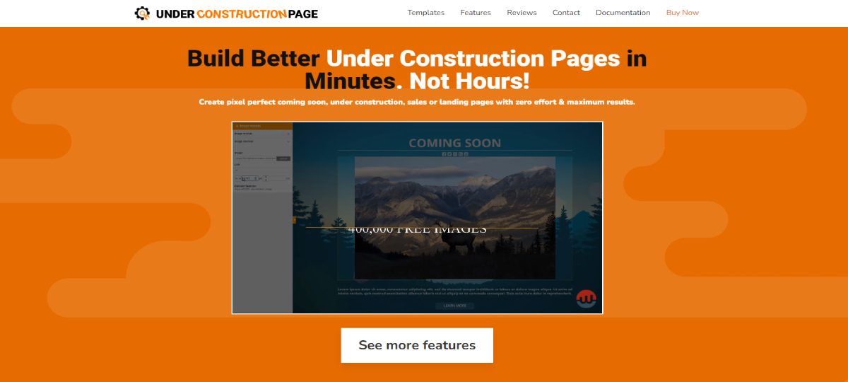 UnderConstructionPage landing page