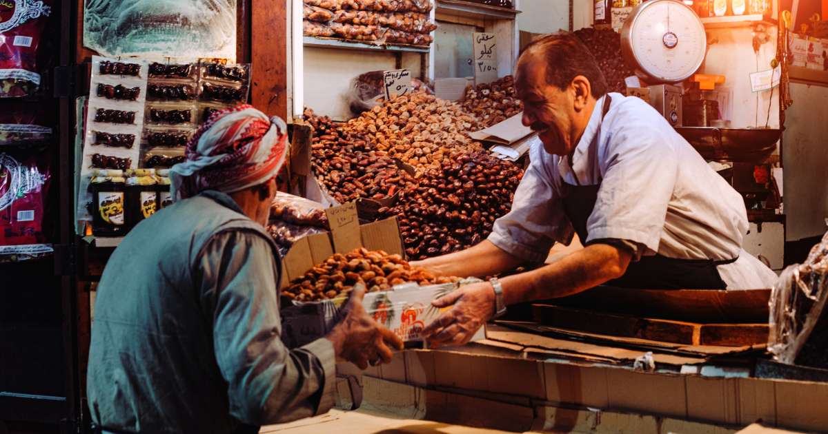 Man selling goods