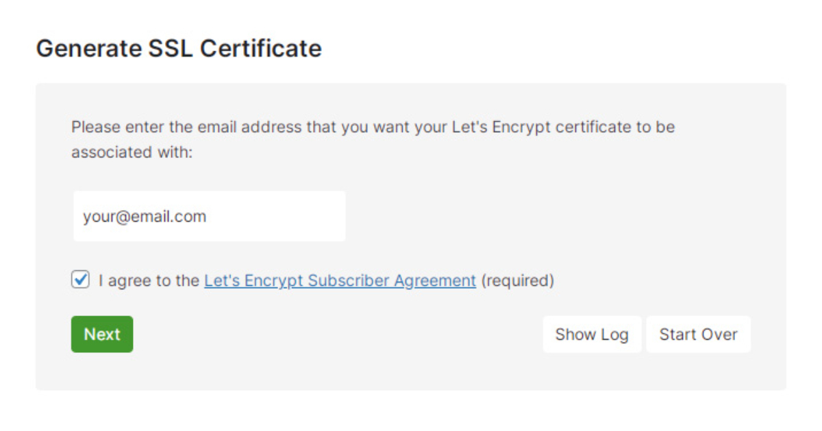 Generate SSL certificate