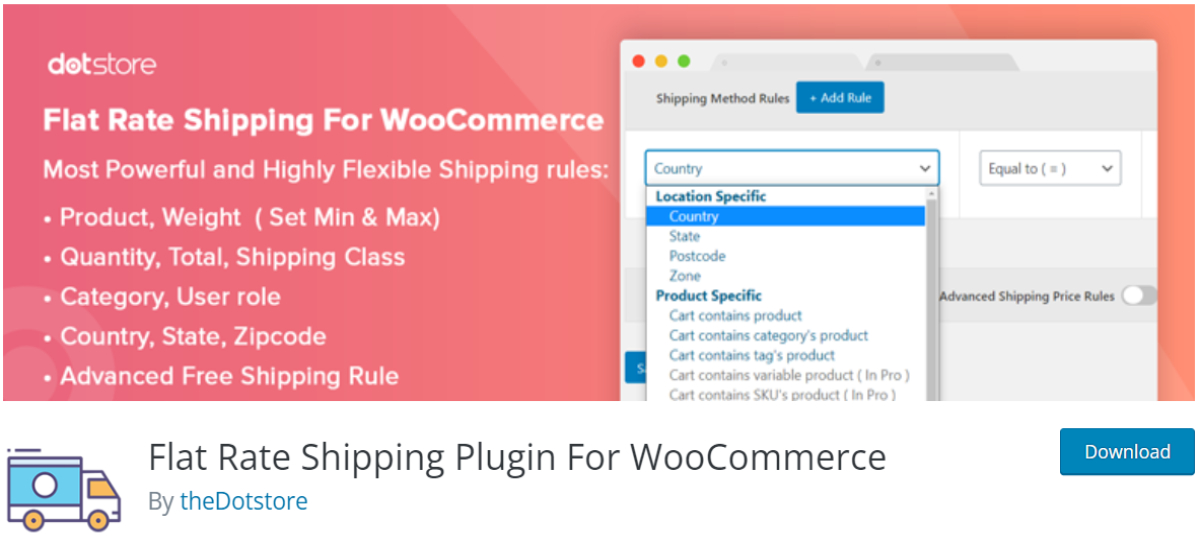 Flat Rate Shipping plugin page