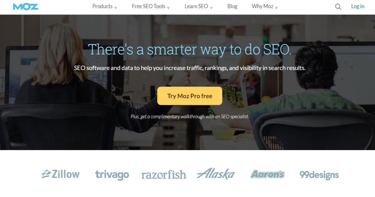 Moz Pro landing page