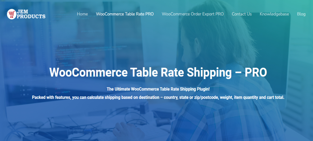 WooCommerce Table Rate Shipping landing page layout