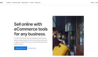 Square eCommerce landing page