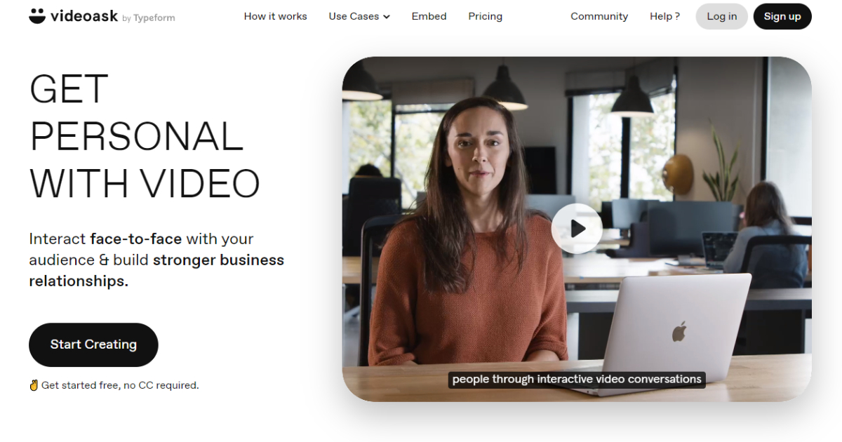 VideoAsk landing page