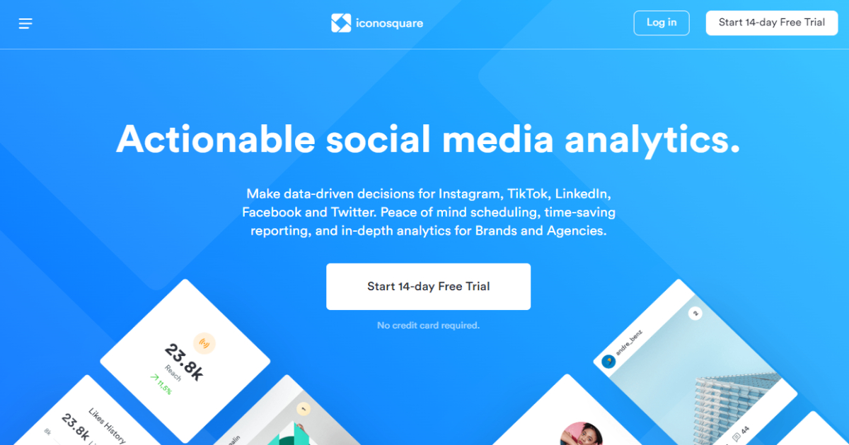 Iconosquare landing page