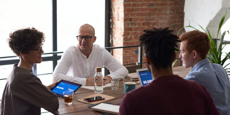 People having a meeting