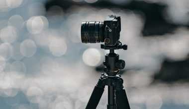 Camera on tripod