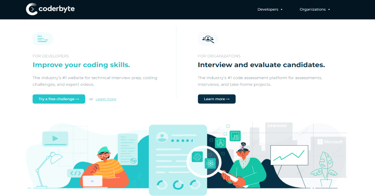 Coderbyte landing page