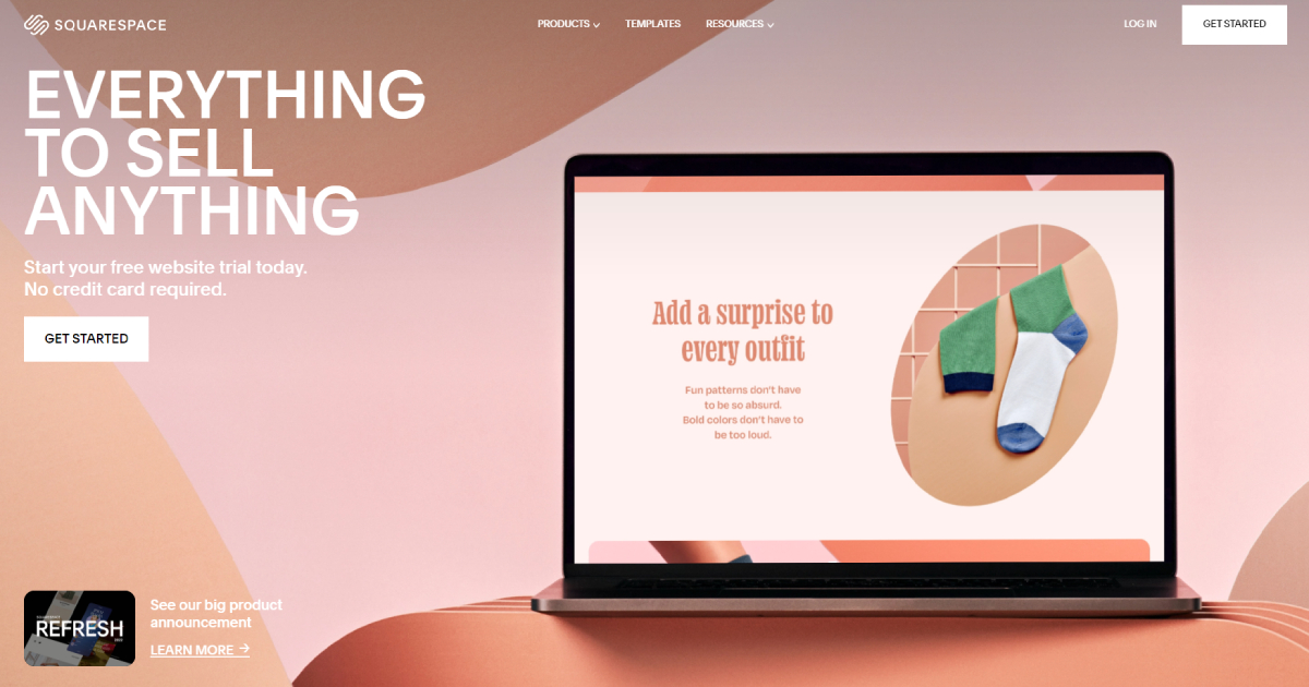 Squarespace landing page layout