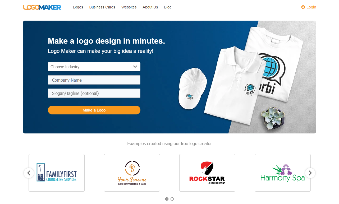 Logo Maker homepage